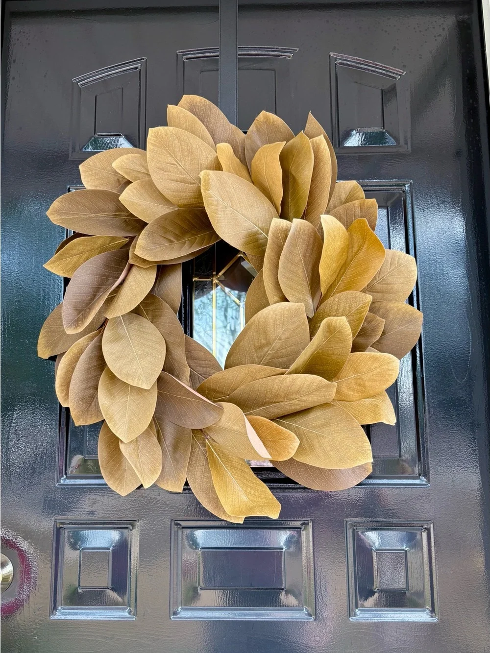 Magnolia Leaf Wreath in Golden Brown